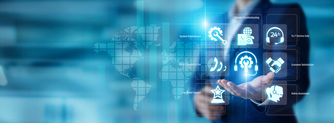 Obraz premium IT specialist holding a headset in hand. Technical Support resolves global network issues and software glitches. Remote hardware maintenance assists active enterprise operations.