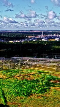 Oil refinery and power plant infrastructure in Schwedt, Oder, Germany