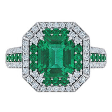 Elegant emerald ring with diamond details