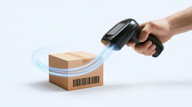 Handheld Scanner Connected to Small Package for Efficient Deli Operations and Inventory Management System