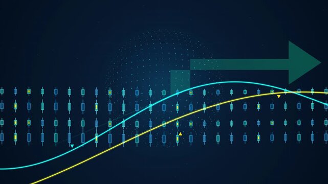 Abstract digital data visualization showing dynamic stock market trend Motion Graphic