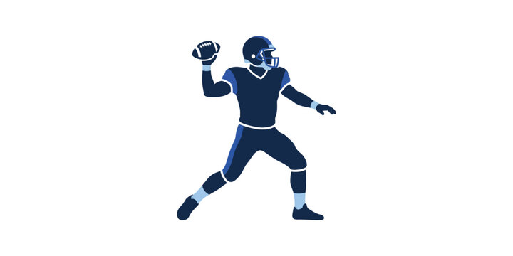 American football player throwing a pass in uniform.