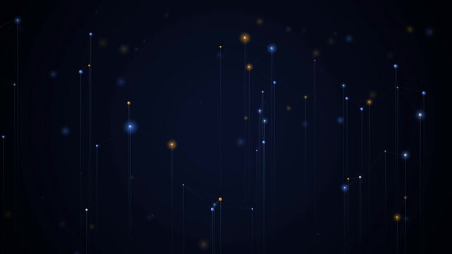 Abstract digital network connection with floating glowing particles Motion Graphic