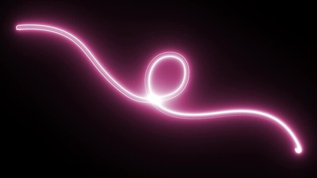 Abstract glowing tunnel includes vibrant geometric neon lines traveling forward into deep space. Seamless loop. 4K animation.