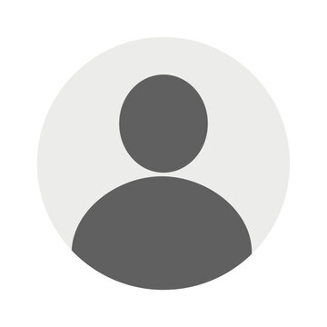 Vector flat illustration in grayscale. Avatar, user profile, person icon, gender neutral silhouette, profile picture. Suitable for social media profiles, icons, screensavers and as a template.