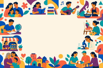Fototapeta premium Hispanic Heritage Month Cultural Collage Background