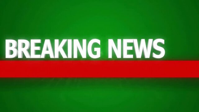 Breaking news broadcast with green screen background, for media production, and journalism chroma, key