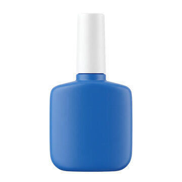 Blue Correction Fluid Bottle Side View Closeup Isolated on Transparent Background