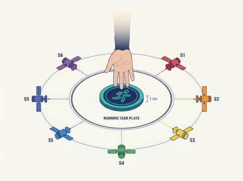 Task Management Infographic with Workflow Diagram and Copy Space