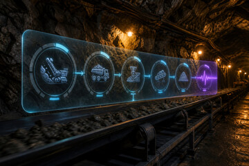 Fototapeta premium Underground Mining Flow Dashboard for Production and Safety Monitoring