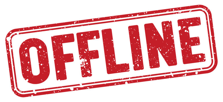 offline red grunge stamp with no background. offline stamp