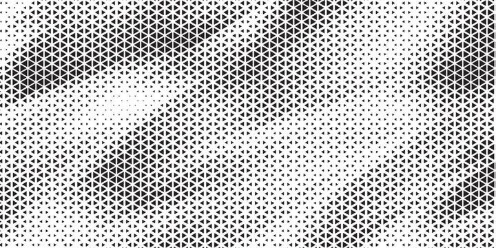 Triangle Shapes Vector Abstract Geometric Technology Oscillation Wave Isolated on Light Background. Halftone Triangular Retro Simple Pattern. Minimal 80s Style Dynamic Tech Wallpaper