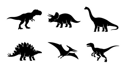 Dinosaur Silhouettes Collection: Prehistoric Icons, Jurassic Creatures, Ancient Reptiles © Tanjila