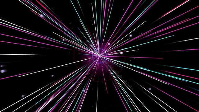 Abstract dynamic light streaks exploding on a dark background Motion Graphic