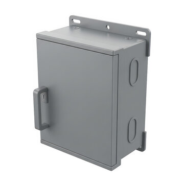 Gray electrical junction box with lock