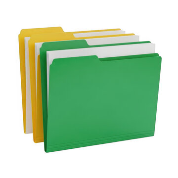 Green folder icon stack with document preview