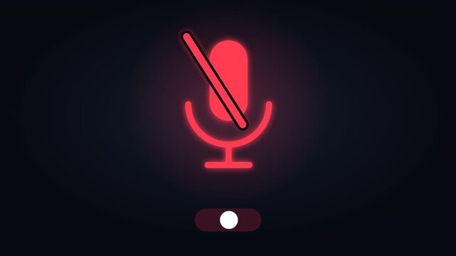 Microphone icon in green with sound wave arcs and a toggle switch on a dark surface
