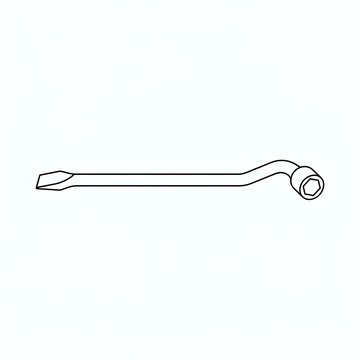 Industrial Wrench Continuous Line Art - Mechanic Tool Spanner Vector Icon