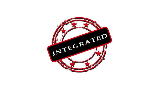 Integrated Round Red Stamp Word Integration Included Inclusion Animation
