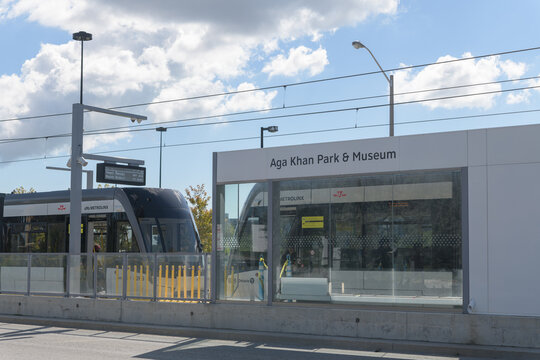 Eglinton Line 5 transit stop at Aga Khan Park/Museum Station Platform, Toronto