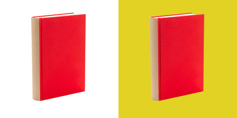 Red book standing upright on a desk © Ridoy