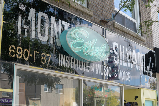 exterior building facade and sign of Ethel - 20th Century Living, a home goods store, located at 1781 Danforth Av, Toronto