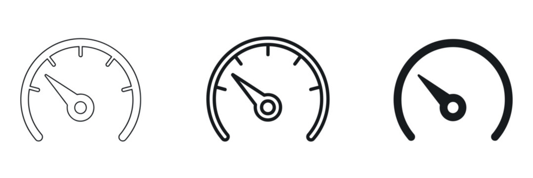 Gauge with needle indicator is depicted in a line art style
