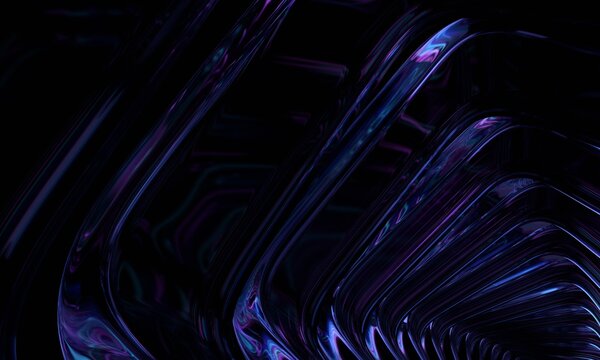 Abstract glass structure, futuristic background design, 3d render