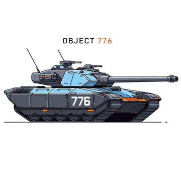 Futuristic Tank Object 776 Isolated
