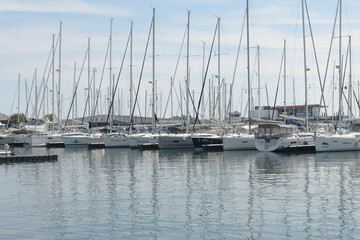 Obraz premium sail boats at yacht club marina, Stadium Rd, Toronto