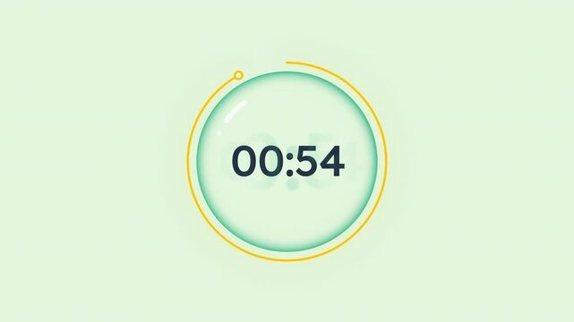 Time management circular countdown animation. Banking session security green and orange animated timer progress indicator for light theme. Modern UI. Loading state. HD video with alpha channel