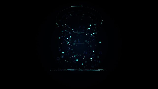Abstract digital technology background with glowing blue particles