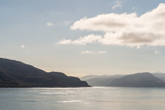 Canada, BC, Kamloops.  Kamloops Lake in the early morning.