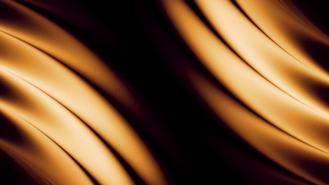 Abstract Golden Glowing Silk Waves Seamless Motion Loop Video Background