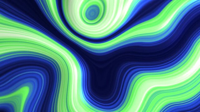 Abstract Liquid Swirl Motion Loop with Green Blue Marble Texture Background