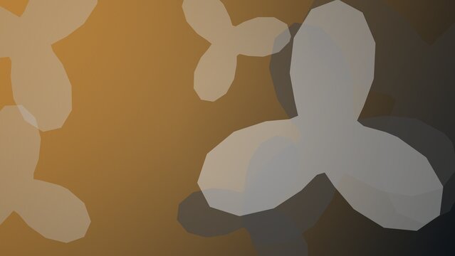 Abstract background, featuring overlapping three-petaled, floral shapes in, shades of gray, and brown, creating, a soft, layered, and organic composition