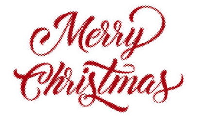 Merry Christmas festive greeting sign written in elegant red calligraphy script font style transparent background © AbstractZone