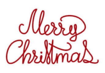Merry Christmas festive red handlettering typography isolated on a white background transparent background © AbstractZone