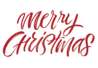 Merry Christmas red hand lettering typography isolated on a white background transparent background © AbstractZone