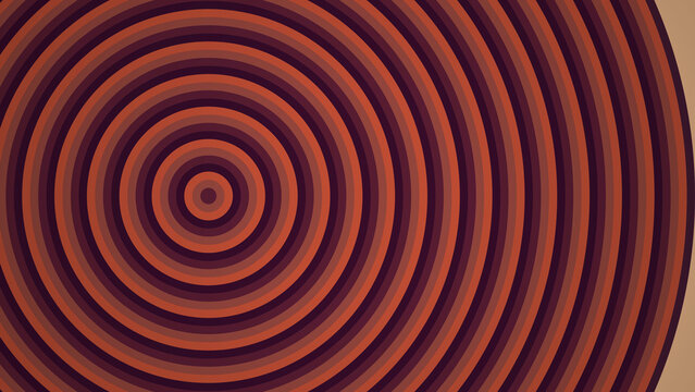 Abstract background, with concentric circles, in shades of, dark brown, orange, and tan creating, a hypnotic and, geometric ripple pattern effect
