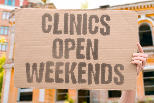 "Clinics open weekends" Medical services expand operating hours. AVAILABILITY. ACCESS. HOURS. SERVICE. EXPANSION.