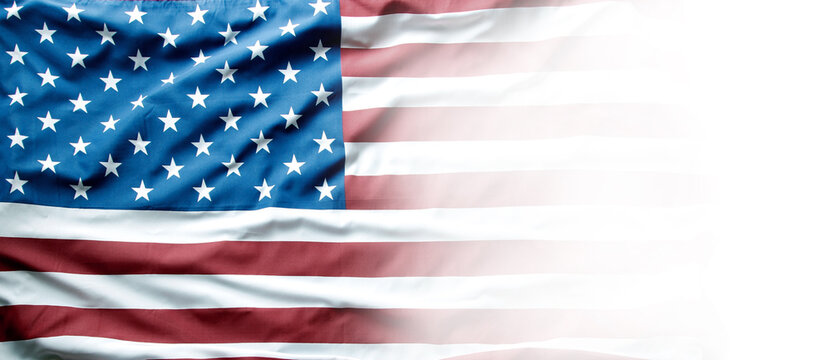 American flag on white