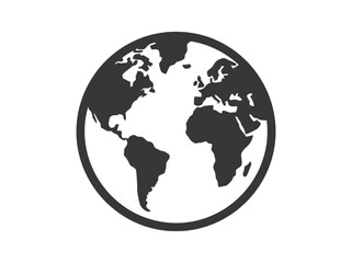 World globe icon, simple vector illustration of the earth, global communication and travel concept, flat design element © Parvin