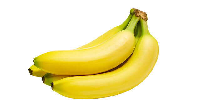Isolated fresh ripe yellow bananas bunch organic healthy sweet tropical fruit snack food