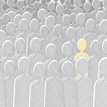 society, ordinary, vision be different, unique personality or standing out from the crowd, leadership quality. move against the crowd
