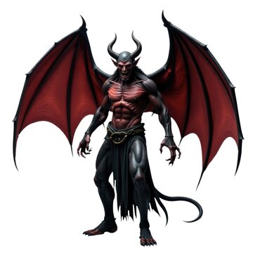 Male demon with horns and chain, often used in fantasy or horror scenes