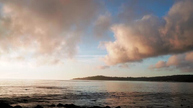 timelapse of a sunset over ocean