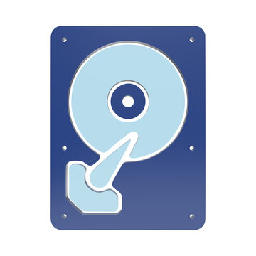 Hard disk drive hdd icon 3D render for data storage and digital information management in modern computing technology systems isolated on a transparent background