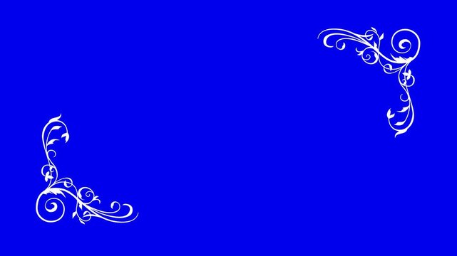  Flourish Design on Blue Background for Graphic Elements and Decorative Accents Flourish Design on Blue Background for Titles and Dividers. Elegant White.