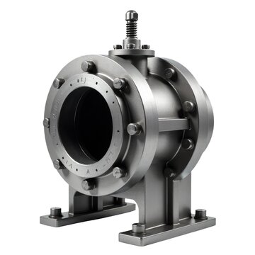 A detailed shot of a ball valve on a clean white surface